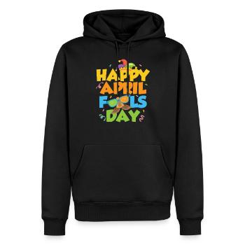 Happy April Fool's Joke Day April Sarcastic - Men’s Premium Organic Hoodie - black - Front - Nico (187cm)