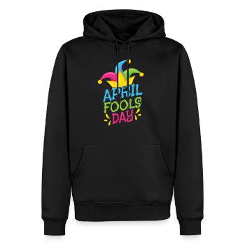 April Fool's Joke Day Sarcastic April Joke - Men’s Premium Organic Hoodie - black - Front - Nico (187cm)