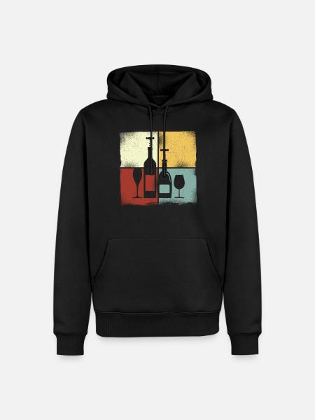 Sommelier Wine Drinking Tasting - Men’s Premium Organic Hoodie - black
