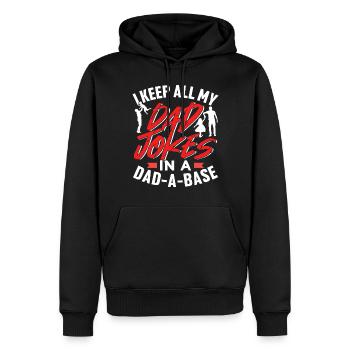 Speichere Alle Meine Dad Jokes In Einer Datenbank - Männer Premium Bio Hoodie - Schwarz - Vorne - Nico (187cm)