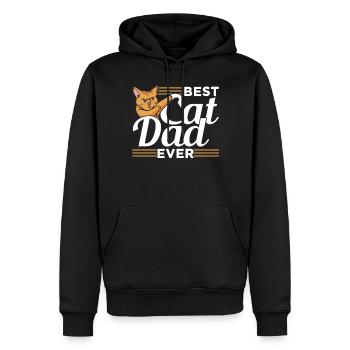 Der Beste Katzenpapa Aller Zeiten Katze Vater - Männer Premium Bio Hoodie - Schwarz - Vorne - Nico (187cm)