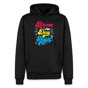 Faire de l’équipe de jour une profession responsable - Sweat à capuche Premium bio Homme - noir - Devant - Nico (187cm)