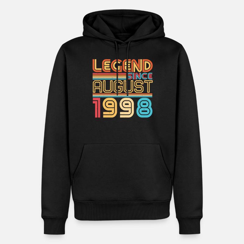 1998 Août Rétro - Sweat à capuche Premium bio Homme - noir