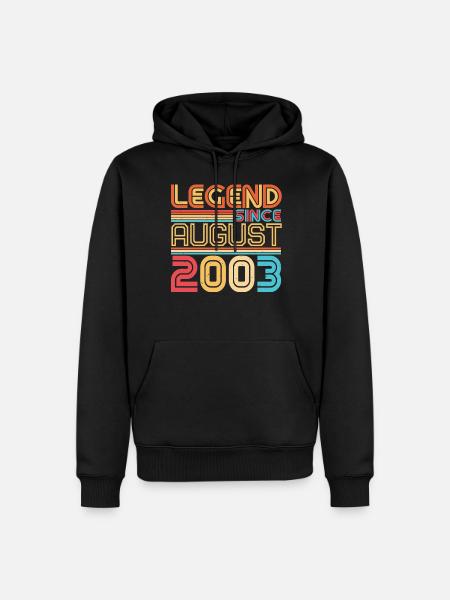 Né en août 2003 - Sweat à capuche Premium bio Homme - noir