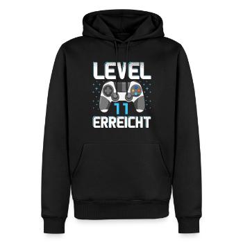 Level 11 Erreicht Gamer - Männer Premium Bio Hoodie - Schwarz - Vorne - Nico (187cm)