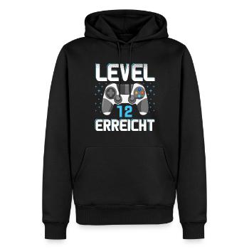 Level 12 Erreicht Gamer - Männer Premium Bio Hoodie - Schwarz - Vorne - Nico (187cm)