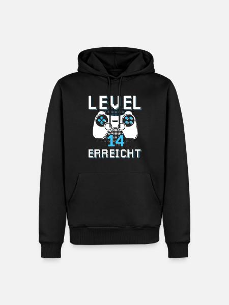 Level 14 Erreicht Gamer - Männer Premium Bio Hoodie - Schwarz