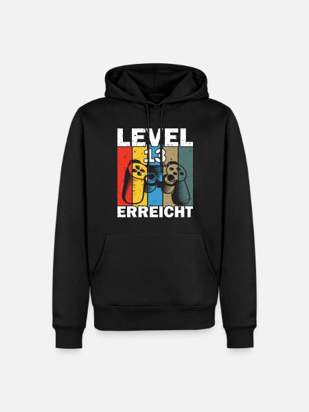Level 13 Erreicht Gamer - Männer Premium Bio Hoodie - Schwarz