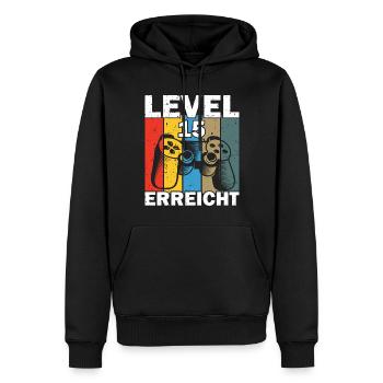 Level 15 Erreicht Gamer - Männer Premium Bio Hoodie - Schwarz - Vorne - Nico (187cm)