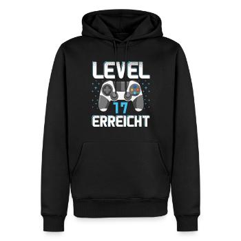 Level 17 Erreicht Gamer - Männer Premium Bio Hoodie - Schwarz - Vorne - Nico (187cm)