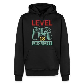 Level 18 Erreicht Gamer - Männer Premium Bio Hoodie - Schwarz - Vorne - Nico (187cm)