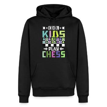 des enfants sympas jouent aux échecs - Sweat à capuche Premium bio Homme - noir - Devant - Nico (187cm)