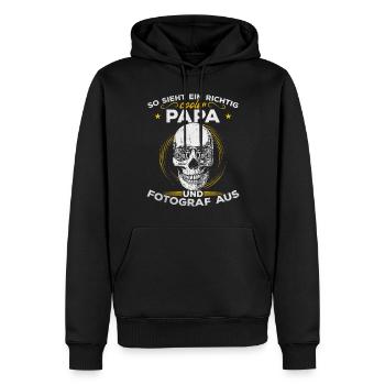 Papa Fotograf So sieht ein richtig cooler Papa und - Männer Premium Bio Hoodie - Schwarz - Vorne - Nico (187cm)