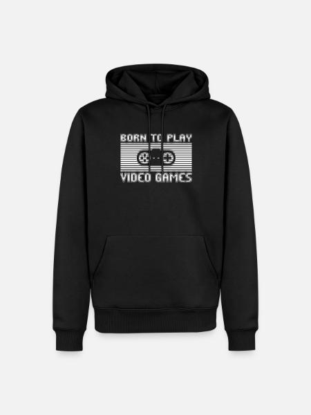 Play Video Games - Men’s Premium Organic Hoodie - black
