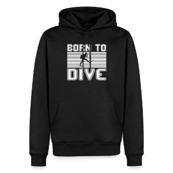 Plonger - Sweat à capuche Premium bio Homme - noir - Devant - Nico (187cm)