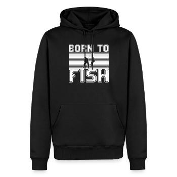 Pêche - Sweat à capuche Premium bio Homme - noir - Devant - Nico (187cm)