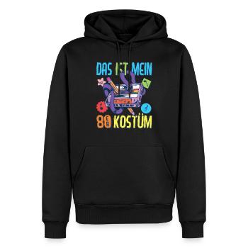 80er Jahre Outfit Party Kostüm Mottoparty 1980er - Männer Premium Bio Hoodie - Schwarz - Vorne - Nico (187cm)