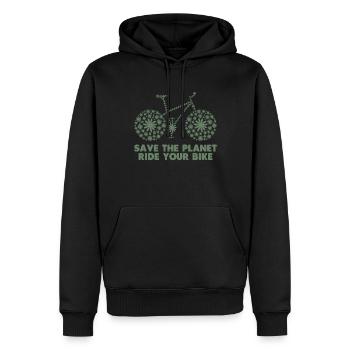 Faites du vélo et sauvez votre planète - Sweat à capuche Premium bio Homme - noir - Devant - Nico (187cm)