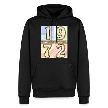 BIRTHDAY YEAR 1972 - Men’s Premium Organic Hoodie - black - Front - Nico (187cm)