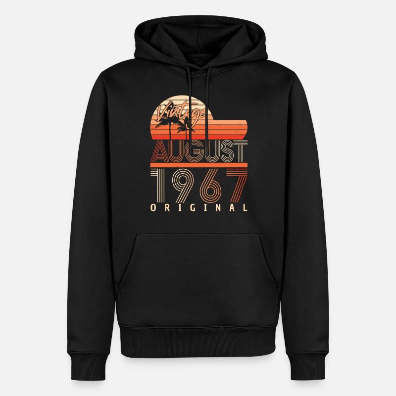 Millésime 1967 Août - Sweat à capuche Premium bio Homme - noir