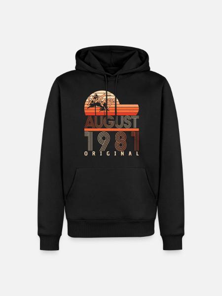 Born 1981 in August - Men’s Premium Organic Hoodie - black
