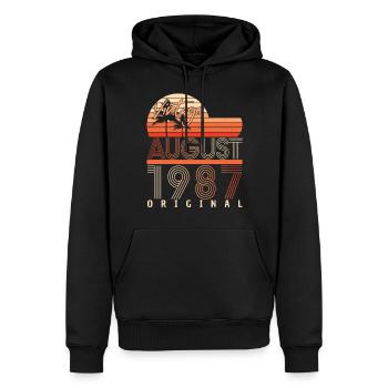 August 1987 Geschenkidee - Männer Premium Bio Hoodie - Schwarz - Vorne - Nico (187cm)