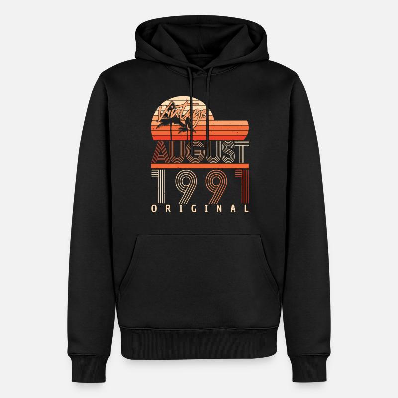 August 1991 Geschenkidee - Männer Premium Bio Hoodie - Schwarz