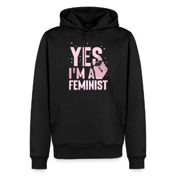 Ja Ich Bin Ein Feminist Feministisch Feminismus - Männer Premium Bio Hoodie - Schwarz - Vorne - Nico (187cm)