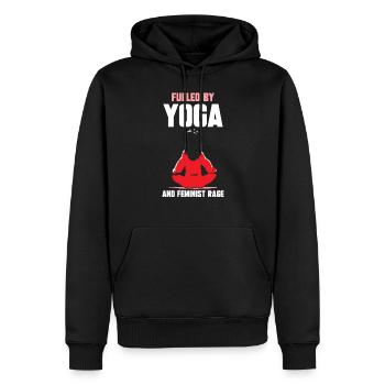 Driven by yoga and feminist anger women - Men’s Premium Organic Hoodie - black - Front - Nico (187cm)