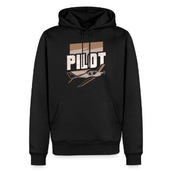 Pilot Kleinflugzeug Privatflugzeug Leichtflugzeug - Männer Premium Bio Hoodie - Schwarz - Vorne - Nico (187cm)
