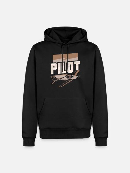 Pilot Kleinflugzeug Privatflugzeug Leichtflugzeug - Männer Premium Bio Hoodie - Schwarz