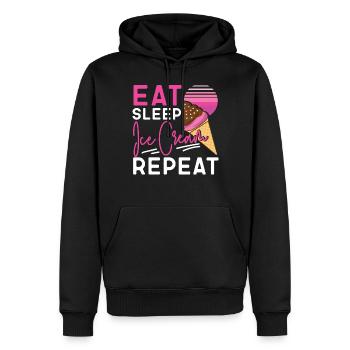 Cornet de crème glacée Manger de la crème glacée sleep - Sweat à capuche Premium bio Homme - noir - Devant - Nico (187cm)