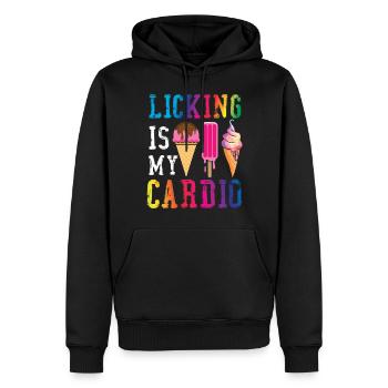 Le léchage de cône de crème glacée est mon - Sweat à capuche Premium bio Homme - noir - Devant - Nico (187cm)