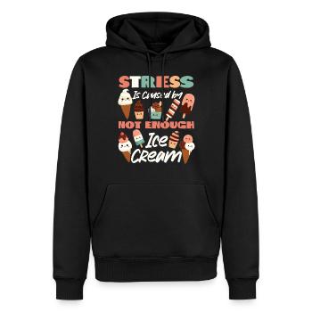 Ice Cream Cone Popsicle Stress Is - Männer Premium Bio Hoodie - Schwarz - Vorne - Nico (187cm)