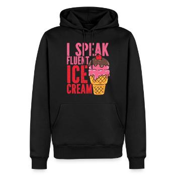 Ice Cream Cone Sundae I Speak - Männer Premium Bio Hoodie - Schwarz - Vorne - Nico (187cm)