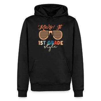 First Day Of School Kickin' It 1th Grade Style - Männer Premium Bio Hoodie - Schwarz - Vorne - Nico (187cm)