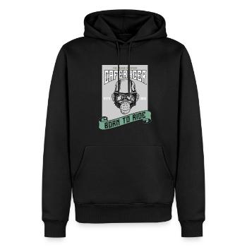 Biker, Motorradfahrer - Männer Premium Bio Hoodie - Schwarz - Vorne - Nico (187cm)