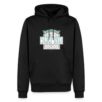 Été, Soleil, Surf - Sweat à capuche Premium bio Homme - noir - Devant - Nico (187cm)