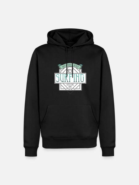 Été, Soleil, Surf - Sweat à capuche Premium bio Homme - noir