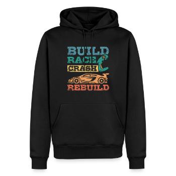 Construire une voiture RC de course crash rebuild - Sweat à capuche Premium bio Homme - noir - Devant - Nico (187cm)