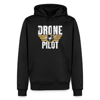 Drone Drone Pilot Drone Operator Quadcopter - Men’s Premium Organic Hoodie - black - Front - Nico (187cm)