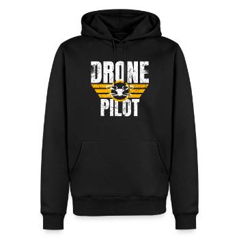 Drone Drone Pilote Drone Opérateur Quadcopter - Sweat à capuche Premium bio Homme - noir - Devant - Nico (187cm)