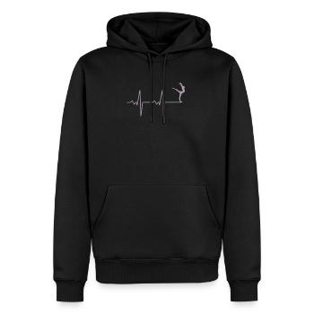 My heart beats for dancing - Men’s Premium Organic Hoodie - black - Front - Nico (187cm)