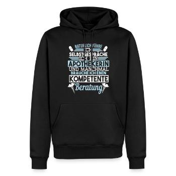 Apothekerin Selbstgespräche kompetente Beratung - Männer Premium Bio Hoodie - Schwarz - Vorne - Nico (187cm)