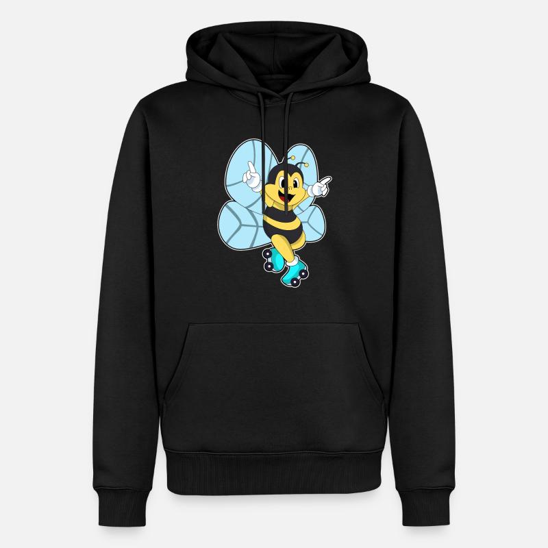 Bee with roller skates - Men’s Premium Organic Hoodie - black