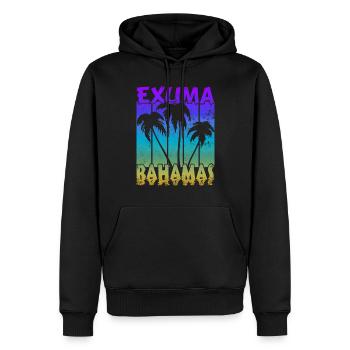 Vintage Exuma Bahamas Sonnenuntergang - Männer Premium Bio Hoodie - Schwarz - Vorne - Nico (187cm)