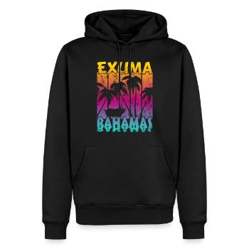 Vintage Exuma Bahamas Schwein - Männer Premium Bio Hoodie - Schwarz - Vorne - Nico (187cm)