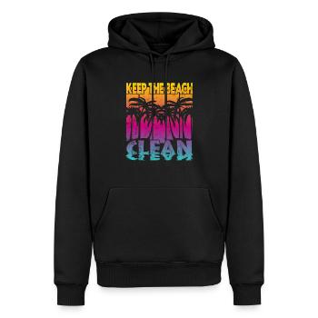 Keep the Beach clean - Männer Premium Bio Hoodie - Schwarz - Vorne - Nico (187cm)