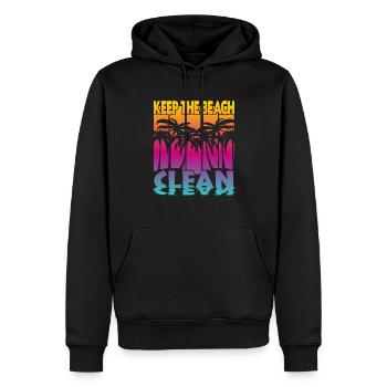 Keep the Beach clean - Männer Premium Bio Hoodie - Schwarz - Vorne - Nico (187cm)