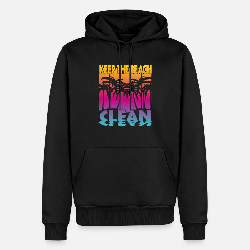 Keep the Beach clean - Männer Premium Bio Hoodie - Schwarz